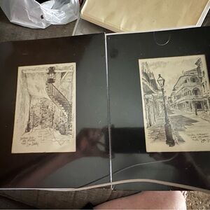 Vintage 1976 John Dailey Original Pen and Ink Drawings New Orleans (Signed pair)